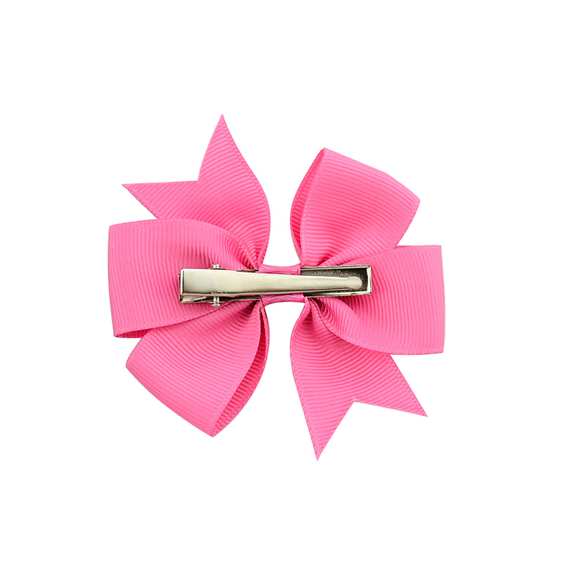 Fashion Baby V-shaped Ribbed Ribbon Bow Hairpin Hair Accessories display picture 7