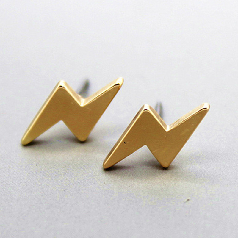 New Alloy Plating Simple Lightning Earrings Wholesale display picture 5
