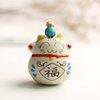 Ceramics, pendant, accessory handmade, small bell, for luck