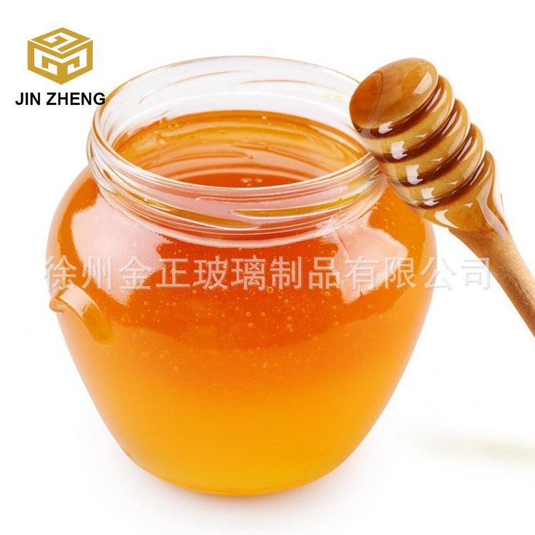 厂家200毫升大肚子双耳玻璃瓶 无铅高白料糖稀瓶 酱菜蜂蜜瓶