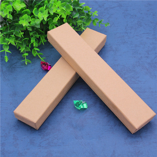 Rectangular gift boxes with logo printing, jewelry packaging boxes, wholesale vintage kraft paper necklace boxes