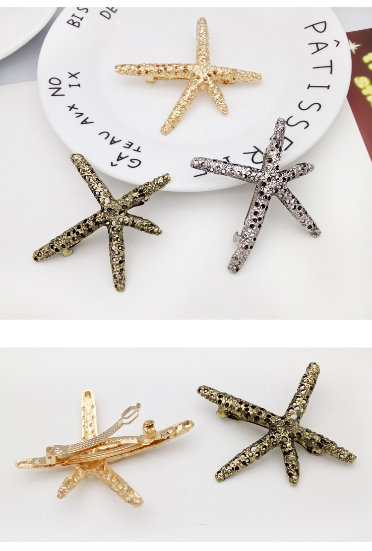 Retro Metal Starfish Hairpin display picture 1