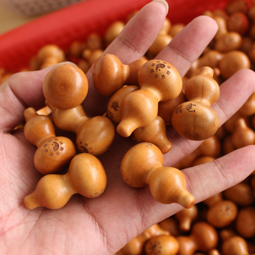 Tao Wood Gourd DIY Disassembled Solid Wood Six Character True Word Small Gourd Engraved Craft Supply Accessories Large Wholesale