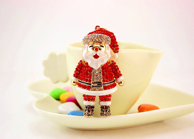 200g Weight Alloy, Metal Material Doll Pattern Unisex Gender Korean Diamond-studded  Christmas Metal Pendant Keychain 2