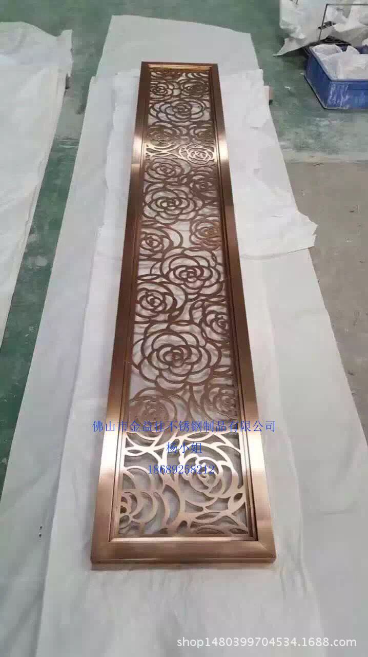 厂家直销不锈钢激光焊接屏风 金属镂空隔断 花格