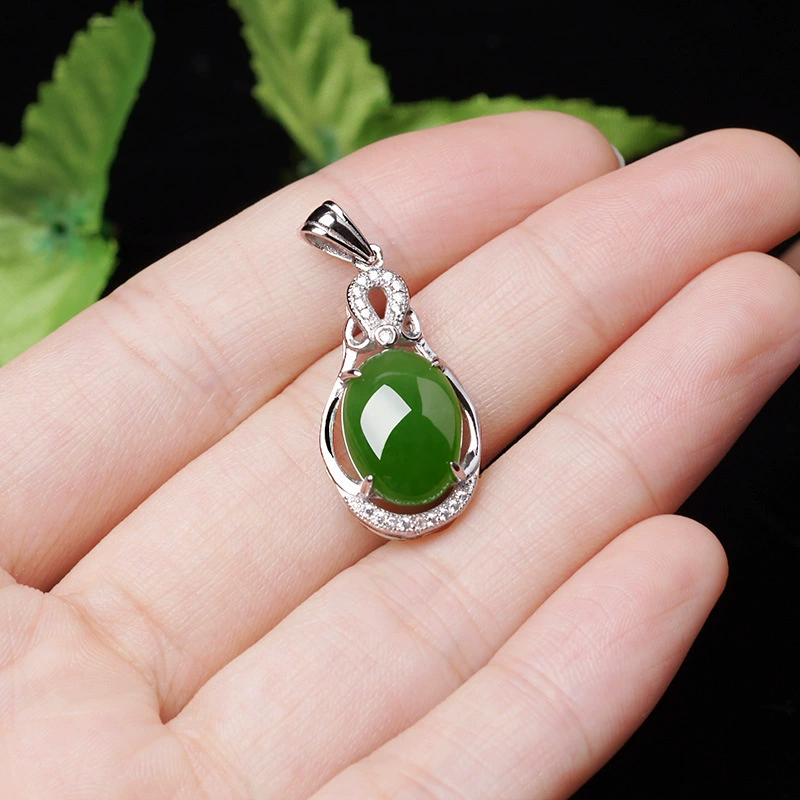 Органическое каменное инкрустация, ретро подвес Jade, Jasper, образец золото 925, оптовый