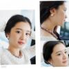 Double-sided fashionable earrings from pearl, Korean style