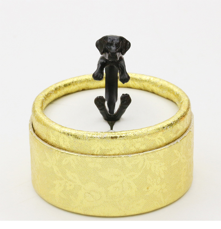 Koreanische Version Des Niedlichen Zodiac Cocker Spaniel Ring Welpe Zeigefinger Ring  Hot Sale Jewelry Großhandel display picture 5