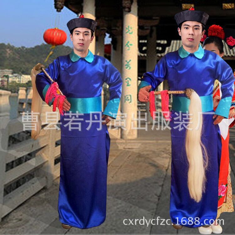 清朝太监公公服装影视剧古装服饰僵尸演出服长袖甄嬛官兵总管宫廷-阿里巴巴