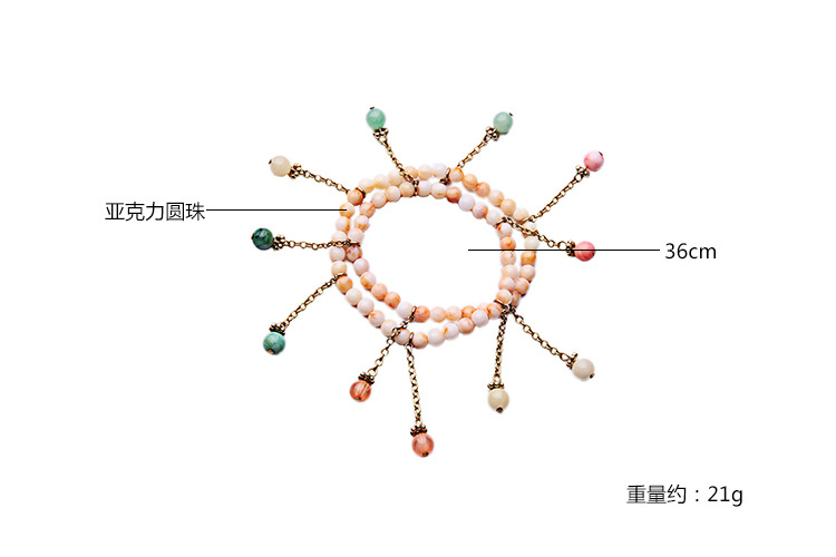 Wild Color Bead Woven Tassel Bracelet display picture 12