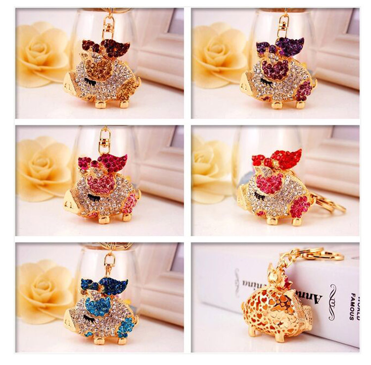 60g Weight Diamond Inlay Material Keychain Classification Alloy, Metal Material Animal, Car Pattern Unisex Gender Cute Style Coffee, Pink, Purple, Red, Blue Color Animal Car Keychain Alloy Metal Diamond Unisex Cute Keychain 1