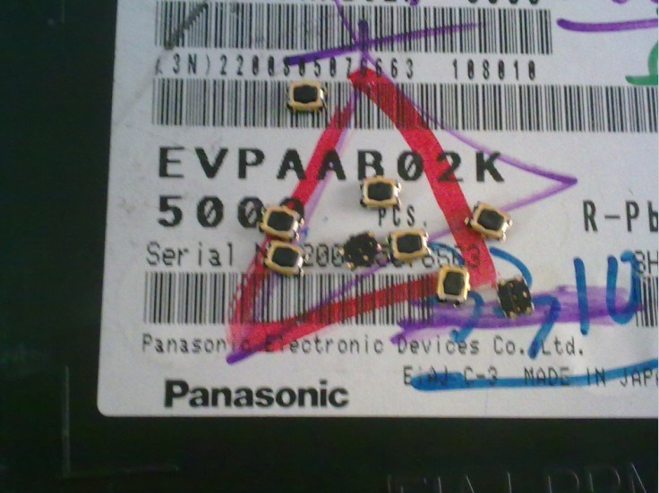 进口松下Panasonic梅花头按键 EVPAAB02K 3.5*2.9贴片轻触开关