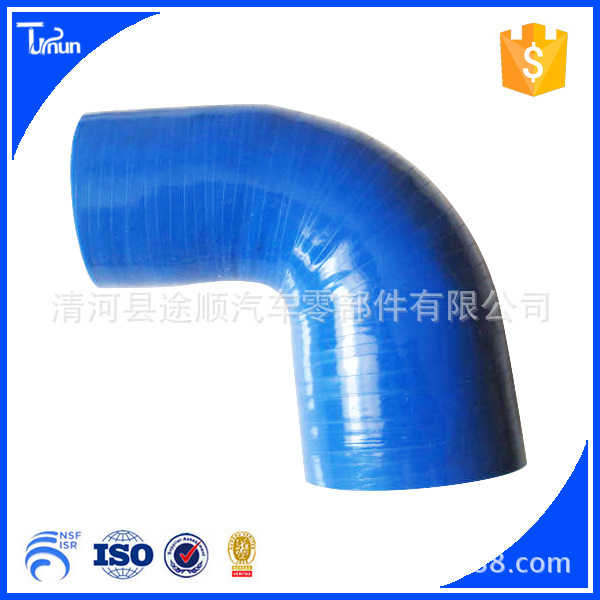 生产发动机涡轮增压器硅胶管聚酯布夹层90度硅胶管