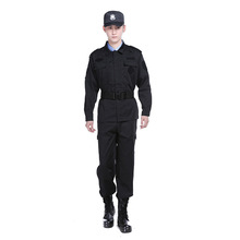 新款保安春秋服 黑色保安套裝長袖特訓服 保安制服廠家直供