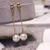 Earrings from pearl, accessory, Japanese and Korean, Korean style