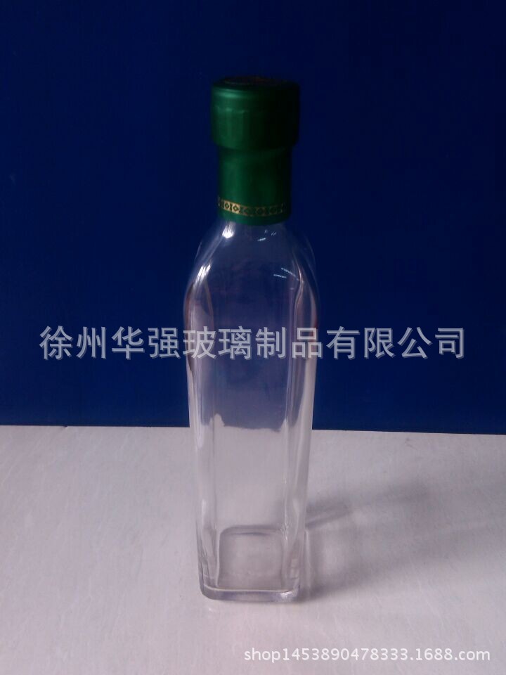 新款供应橄榄油瓶墨绿色500ml毫升方型橄榄油玻璃瓶生产厂家批发