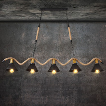 酒吧个性麻绳吊灯工业风复古网咖灯具创意餐吊灯设计师吧台吊灯具