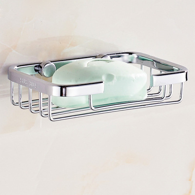 不锈钢肥皂架酒店浴室肥皂架卫生间方形沥水皂网阳台收纳肥皂挂架