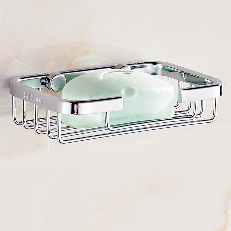 不锈钢肥皂架酒店浴室肥皂架卫生间方形沥水皂网阳台收纳肥皂挂架