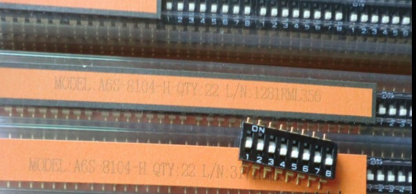 原装现货欧姆龙 A6S-8104-H 8位定型脚 拨码开关 