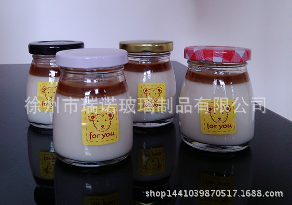 新款燕窝玻璃瓶100ml200ml50丝口布丁瓶燕窝包装瓶蜂蜜果酱瓶铁盖