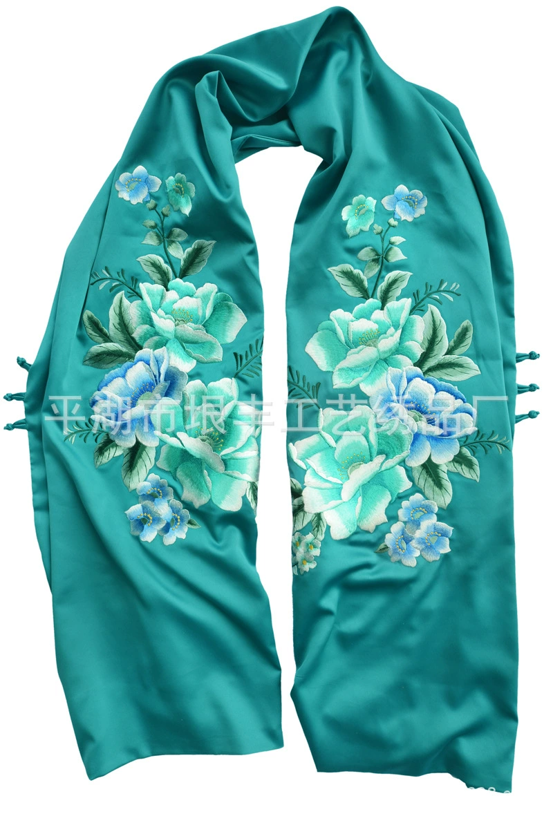 德丰绣品 Летний шарф, плащ, украшения, с вышивкой, подарок на день рождения