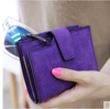 Retro matte short wallet with zipper, Korean style