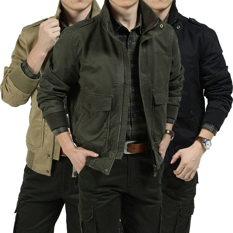 Осенняя новая куртка, Мужская весенне-осенняя мужская повседневная куртка в стиле милитари с воротником-стойкой больших размеров с бархатной курткой 2231