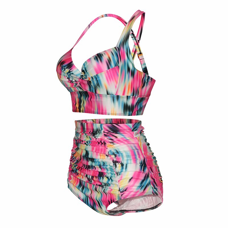 plus size printing high waist swimsuit  NSHL43147