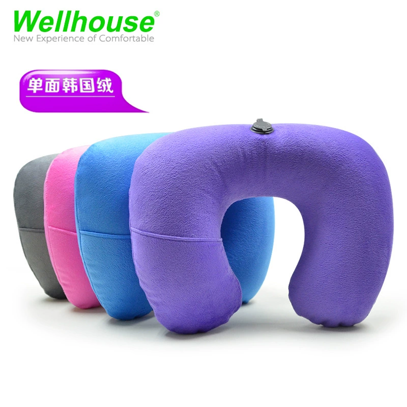Wellhouse [韩国绒极速充气枕 户外旅行休闲用品冰丝商务出行枕头]