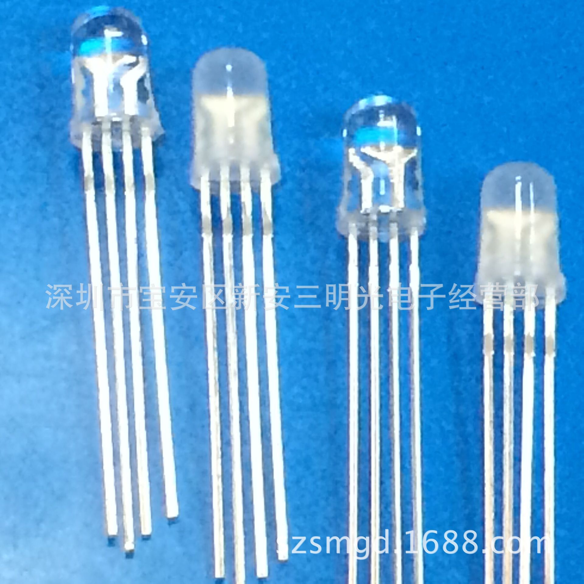 F5四脚全彩圆头有边共阴/共阳 LED灯珠 5MMRGB三色 发光二极管-阿里巴巴