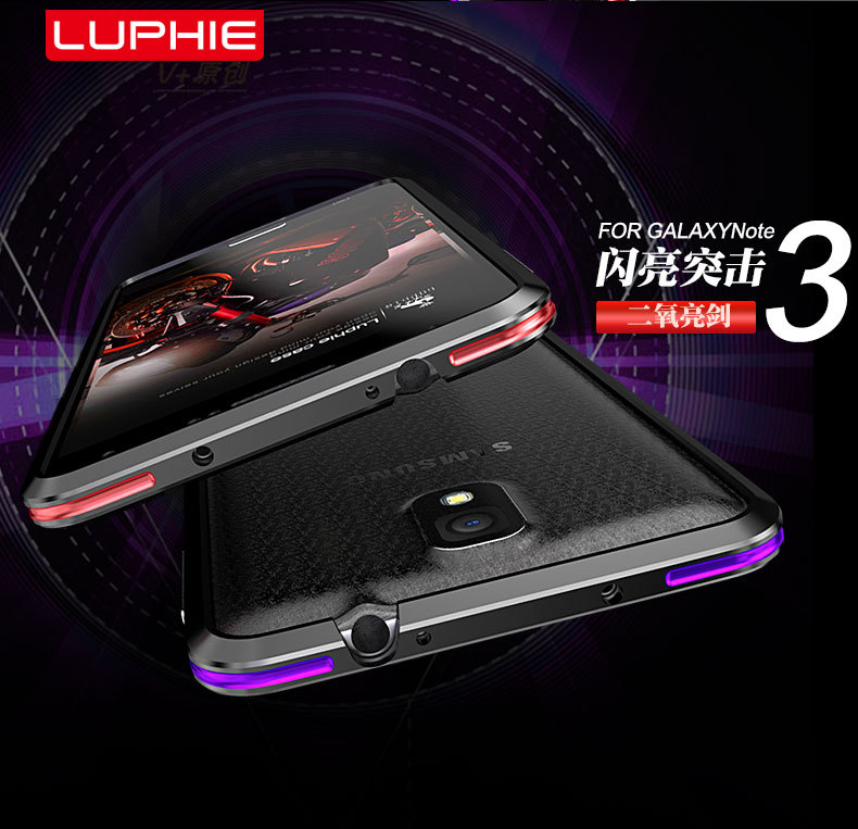 Luphie Bicolor Blade Sword Slim Light Aluminum Bumper Metal Shell Case for Samsung Galaxy Note 3