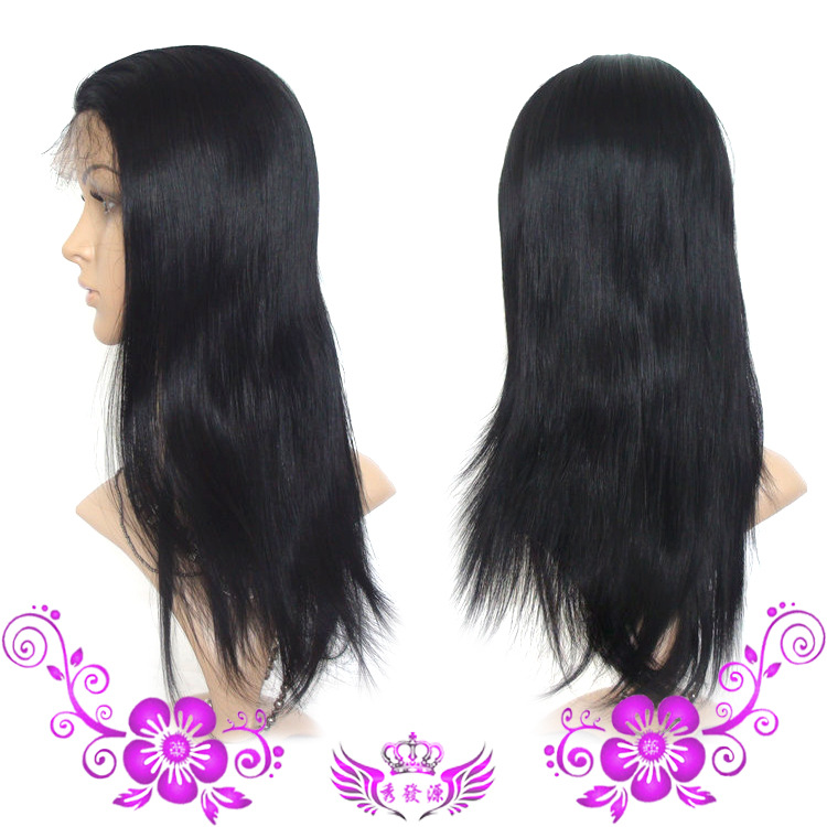 Straight full lace wig human hair lace headwear