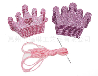 厂家直销闪粉不织布工艺闪粉毛毡布头饰发夹派对拉花娃娃配饰材料|ms