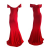 European and American new neck evening dress fish tail long dress