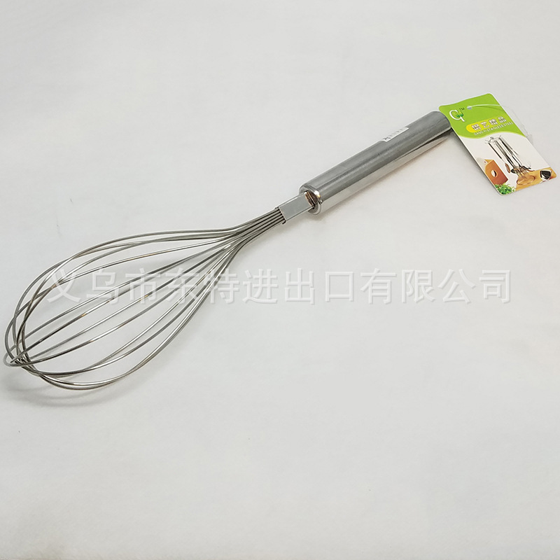 Factory direct sales of stainless steel egg beaters, steel-handled household baking supplies, manual egg beaters detail image 2