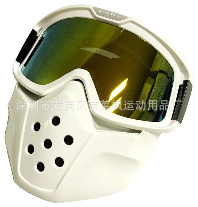 鲨鱼头盔风镜防风防尘面具风镜个性面罩加宽头