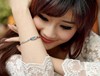 Fashionable elegant accessory, glossy crystal bracelet, Korean style