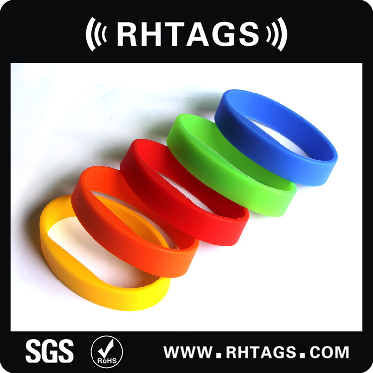 厂家定制rfid硅胶手腕带/ IC ID 硅胶腕带 防水rfid硅胶智