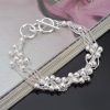 Silver fashionable bracelet, elegant jewelry, accessory, European style, internet celebrity, suitable for import