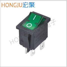 深圳宏聚产销21*15带灯4脚船型开关CQC UL TUV  LED灯电器设备