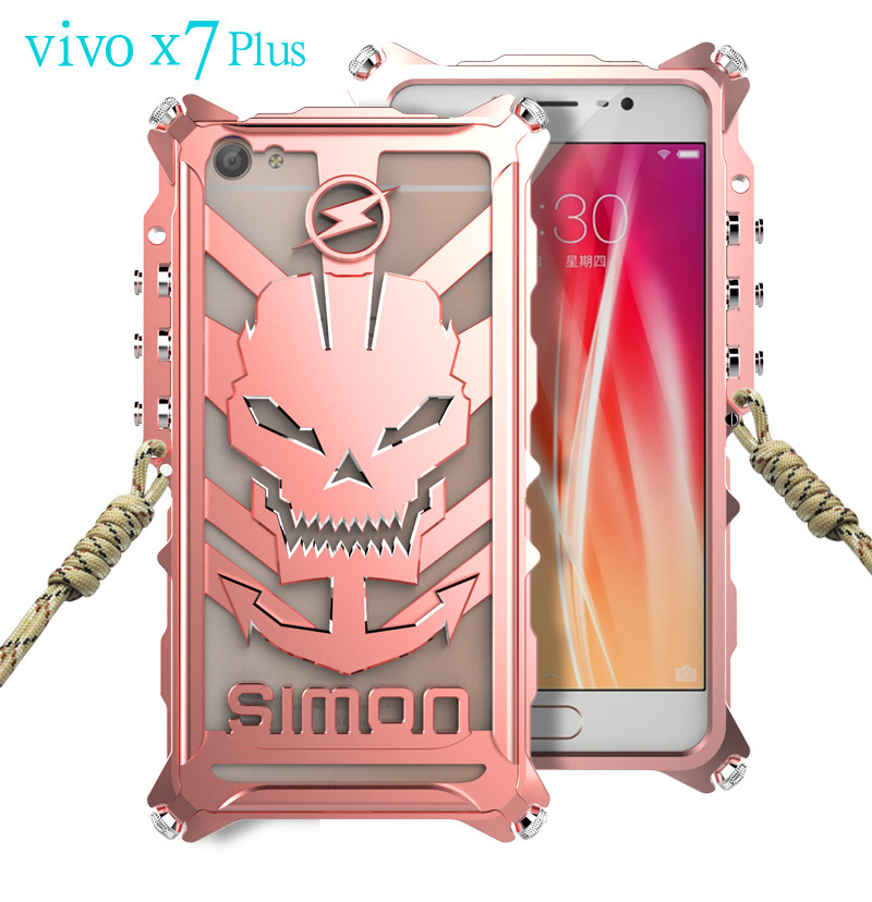 SIMON Mechanical Arm Skull Punk Premium Aluminum Metal Bumper Shockproof Case Cover for vivo X7 & vivo X7 Plus