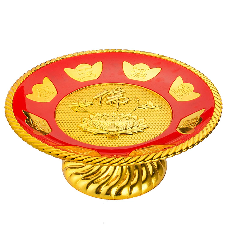 Religious altar offerings plastic material ingot-shaped fruit tray for Buddhist ritual utensils 939