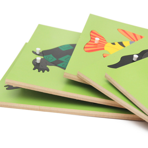 Montessori animal and plant panel puzzle Montessori teaching aids flower and bird tree professional version puzzle toy