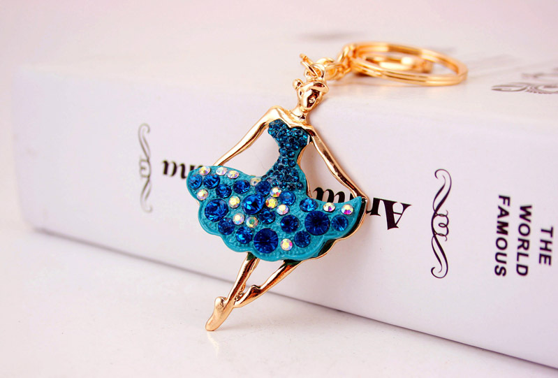 34g Weight Bag Charms Bag Accessories Type Rhinestones Inlay Material Alloy Material Human Pattern Kuxi Ornament Alloy Rhinestone Ballet Girl Car Key Ring Women Bag Accessories Key Chain Small Gift 4