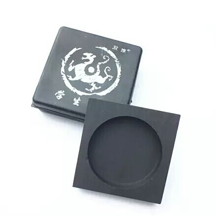 Student thread inkstone 3-inch square inkstone with cover stone beginners calligraphy practice study supplies wholesale