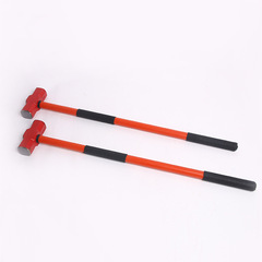 Long-handled octagonal hammer, sledge hammer, plastic-coated handle sledge hammer, shock-proof hammer, construction site hammer, wall-breaking sledge hammer, square top hammer