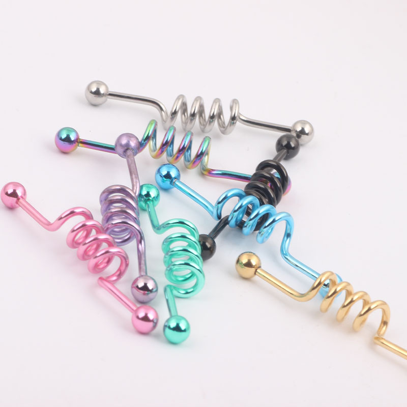 Pointed titanium steel lip stud product view