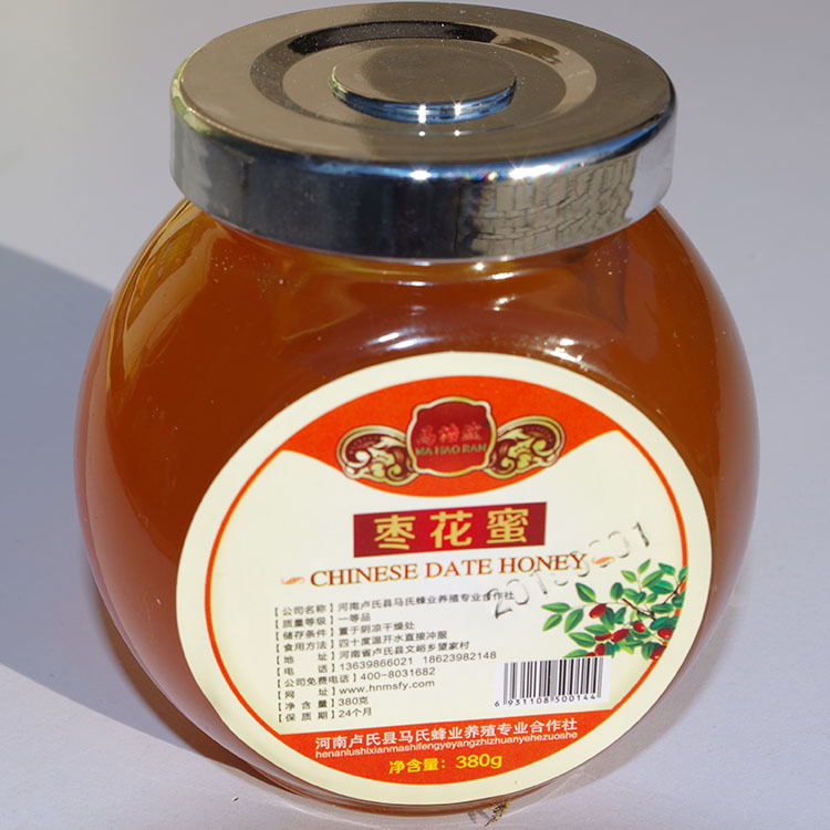 农场生产养殖蜂蜜 380g枣花蜜瓶装 蜂蜜厂家oem贴牌代工