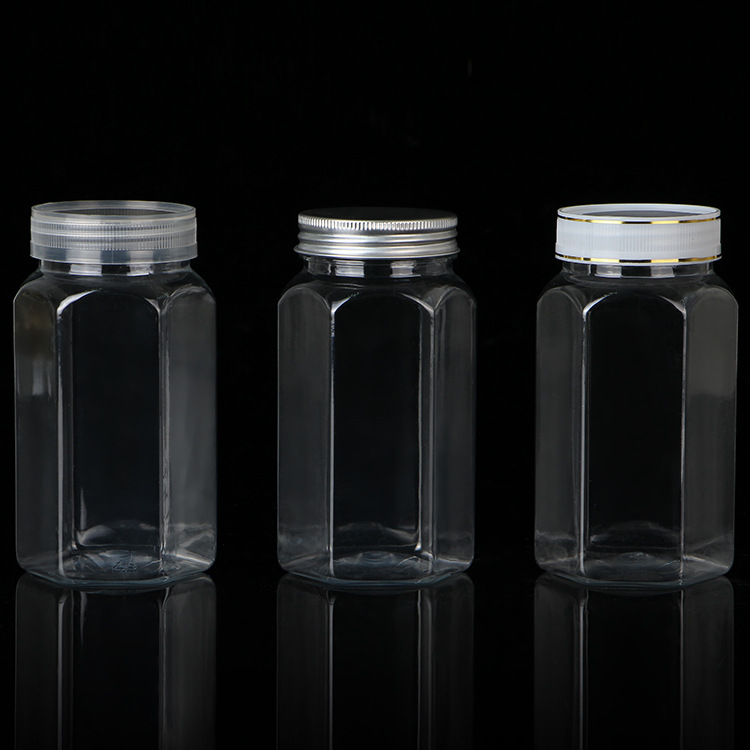 透明菱形塑料罐 pet食品罐花茶糖果罐 塑料瓶批发厂家